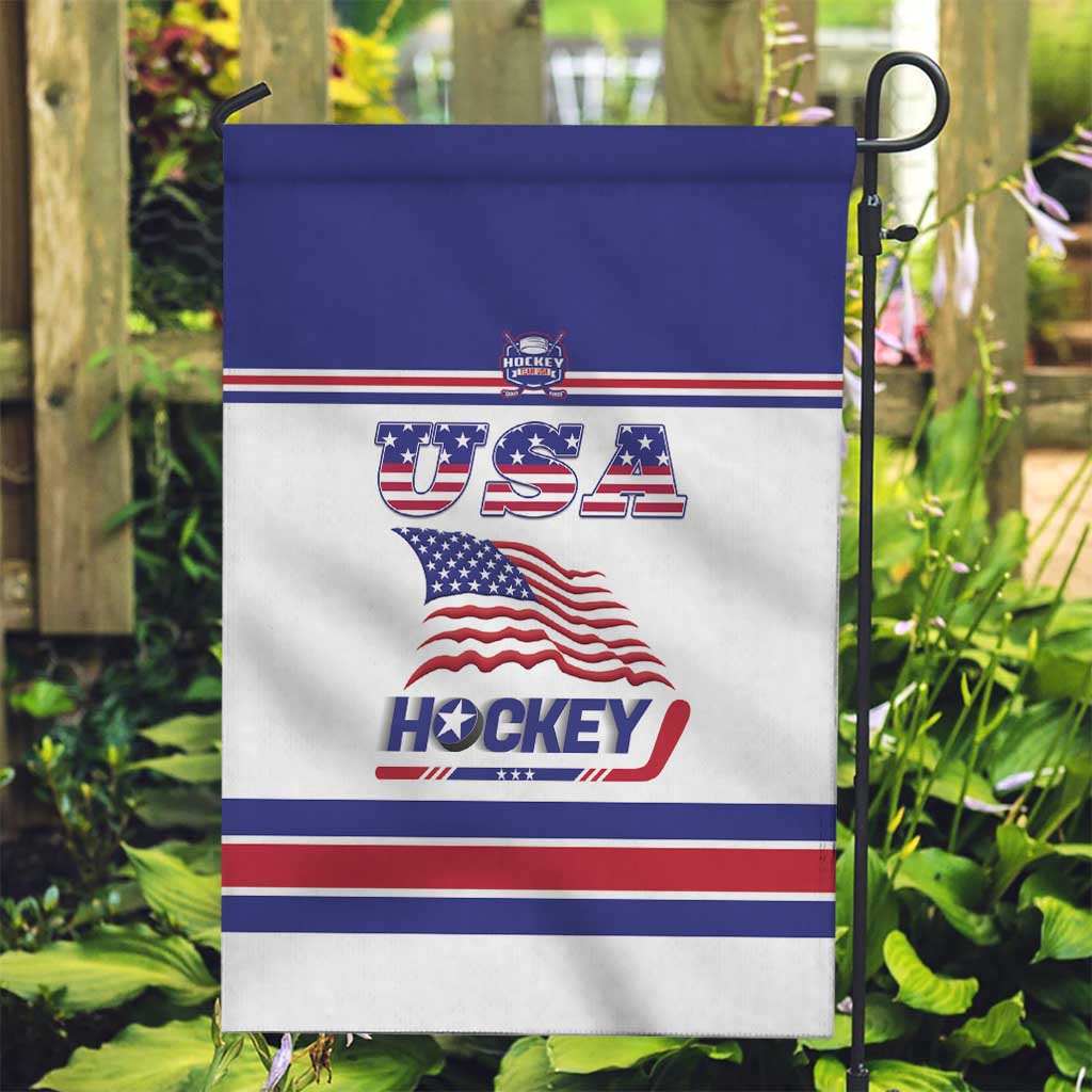 USA Ice Hockey Garden Flag Old Glory On Ice