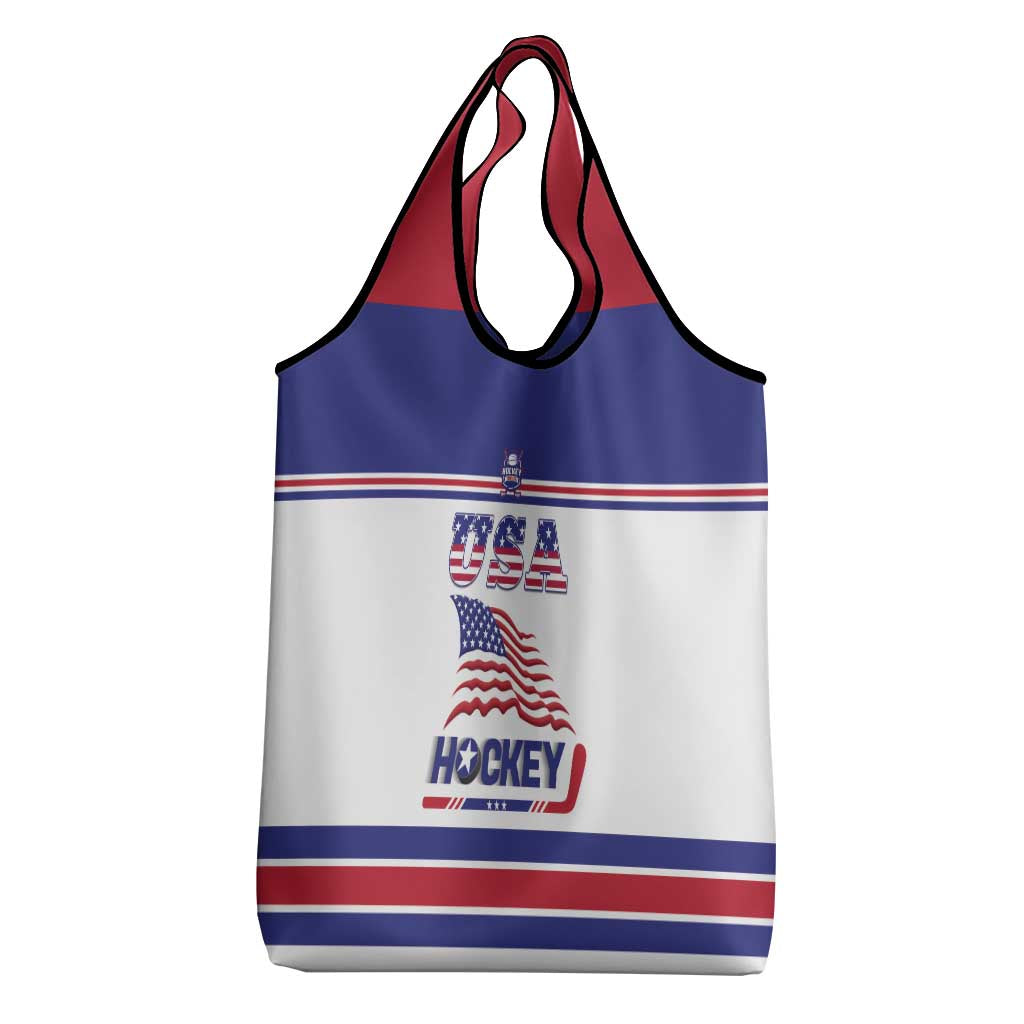 USA Ice Hockey Grocery Bag Old Glory On Ice