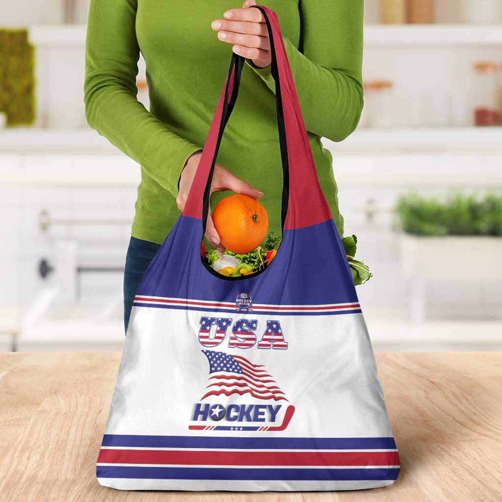 USA Ice Hockey Grocery Bag Old Glory On Ice