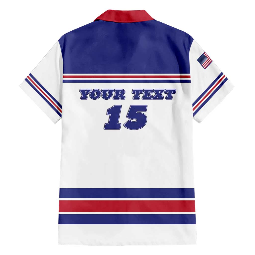 Custom USA Ice Hockey Hawaiian Shirt Old Glory On Ice