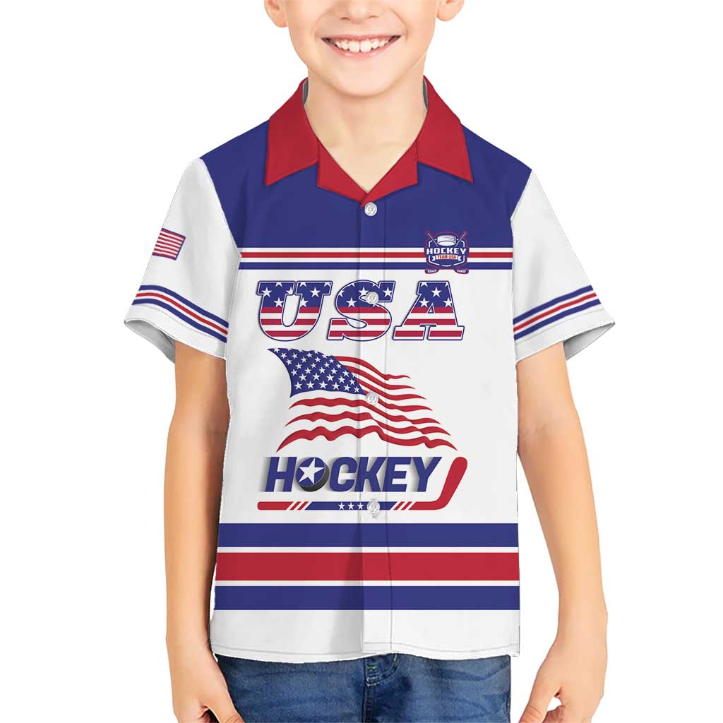 Custom USA Ice Hockey Hawaiian Shirt Old Glory On Ice