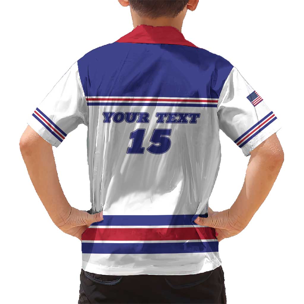 Custom USA Ice Hockey Hawaiian Shirt Old Glory On Ice