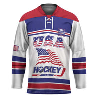 Custom USA Ice Hockey Hockey Jersey Old Glory On Ice