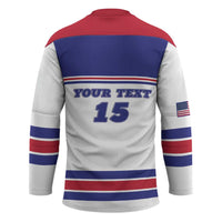 Custom USA Ice Hockey Hockey Jersey Old Glory On Ice