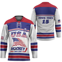 Custom USA Ice Hockey Hockey Jersey Old Glory On Ice
