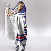 USA Ice Hockey Hooded Blanket Old Glory On Ice