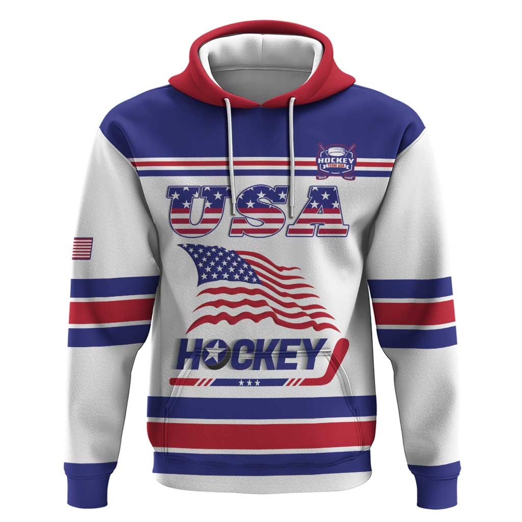 Custom USA Ice Hockey Hoodie Old Glory On Ice