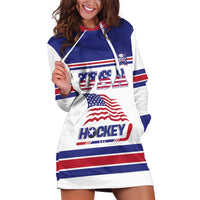 Custom USA Ice Hockey Hoodie Dress Old Glory On Ice