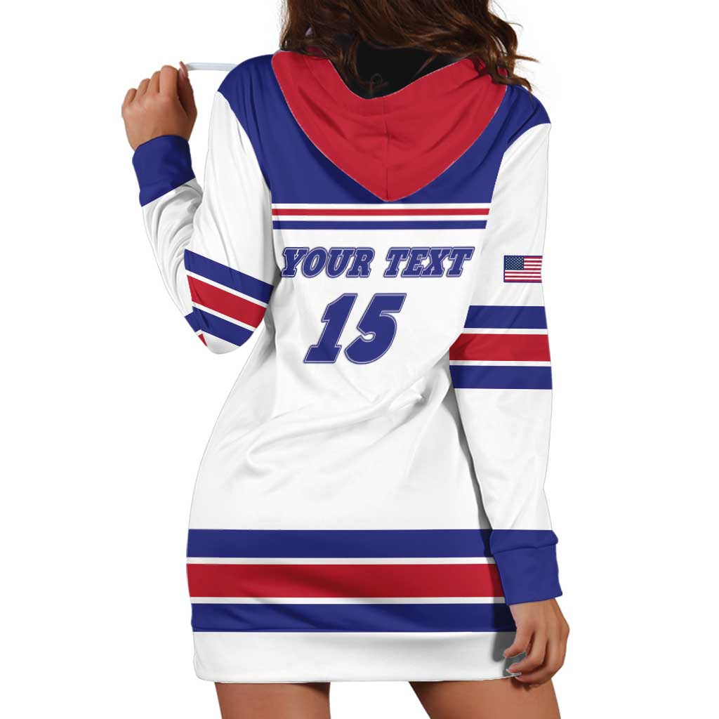 Custom USA Ice Hockey Hoodie Dress Old Glory On Ice