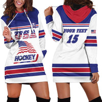 Custom USA Ice Hockey Hoodie Dress Old Glory On Ice