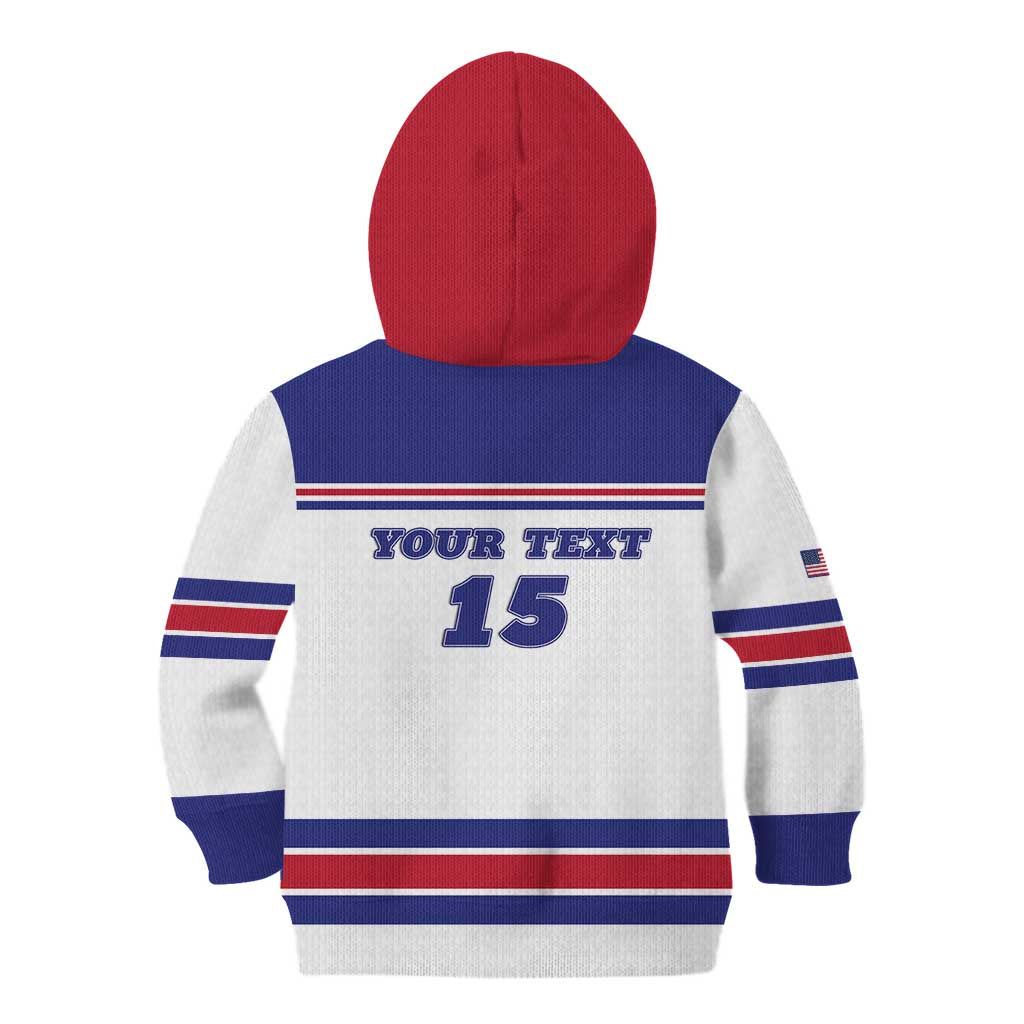 Custom USA Ice Hockey Kid Hoodie Old Glory On Ice