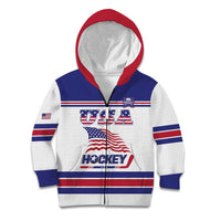 Custom USA Ice Hockey Kid Hoodie Old Glory On Ice