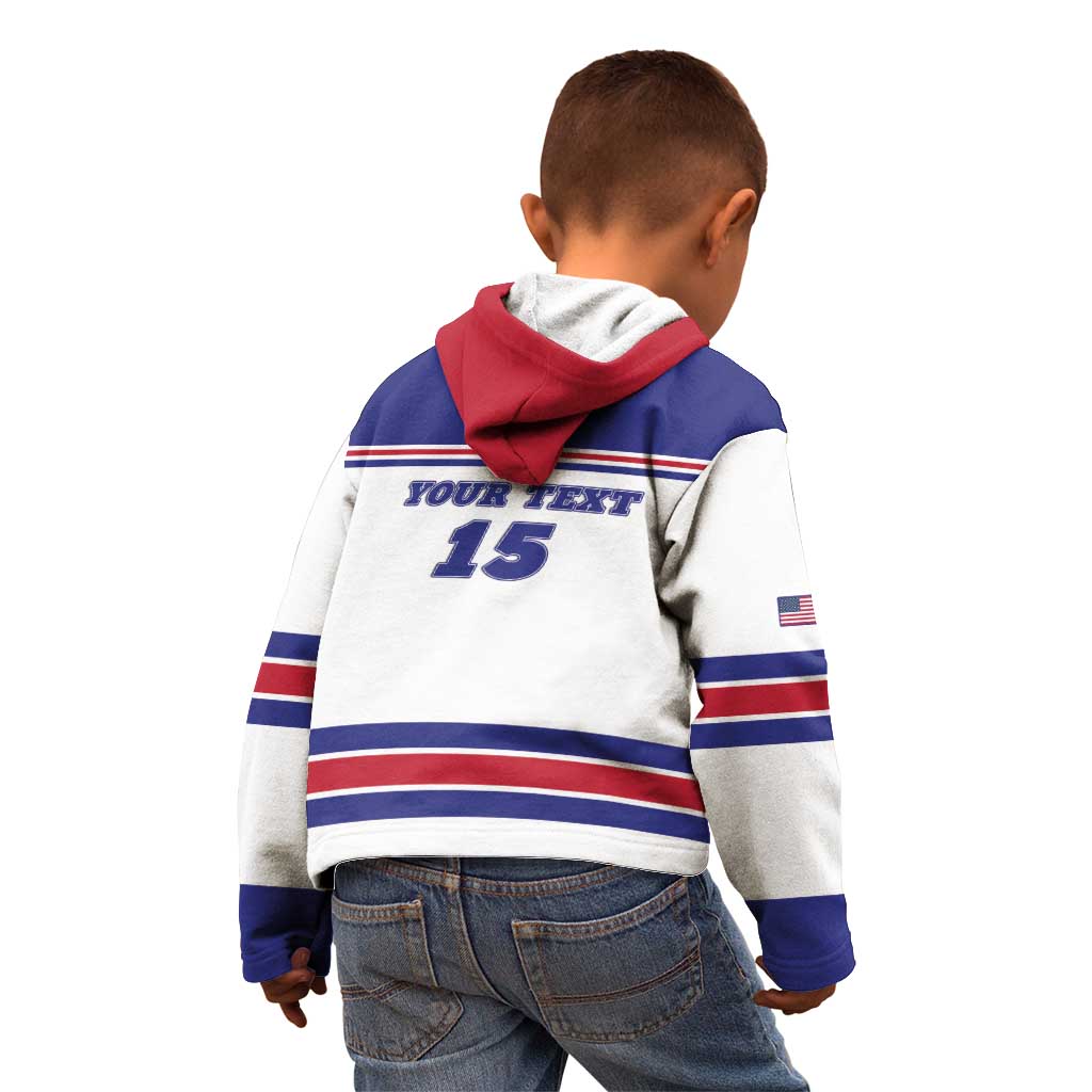 Custom USA Ice Hockey Kid Hoodie Old Glory On Ice