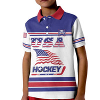 Custom USA Ice Hockey Kid Polo Shirt Old Glory On Ice