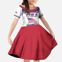 Custom USA Ice Hockey Kid Short Sleeve Dress Old Glory On Ice