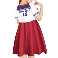 Custom USA Ice Hockey Kid Short Sleeve Dress Old Glory On Ice