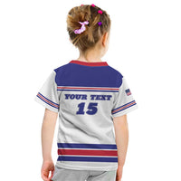 Custom USA Ice Hockey Kid T Shirt Old Glory On Ice
