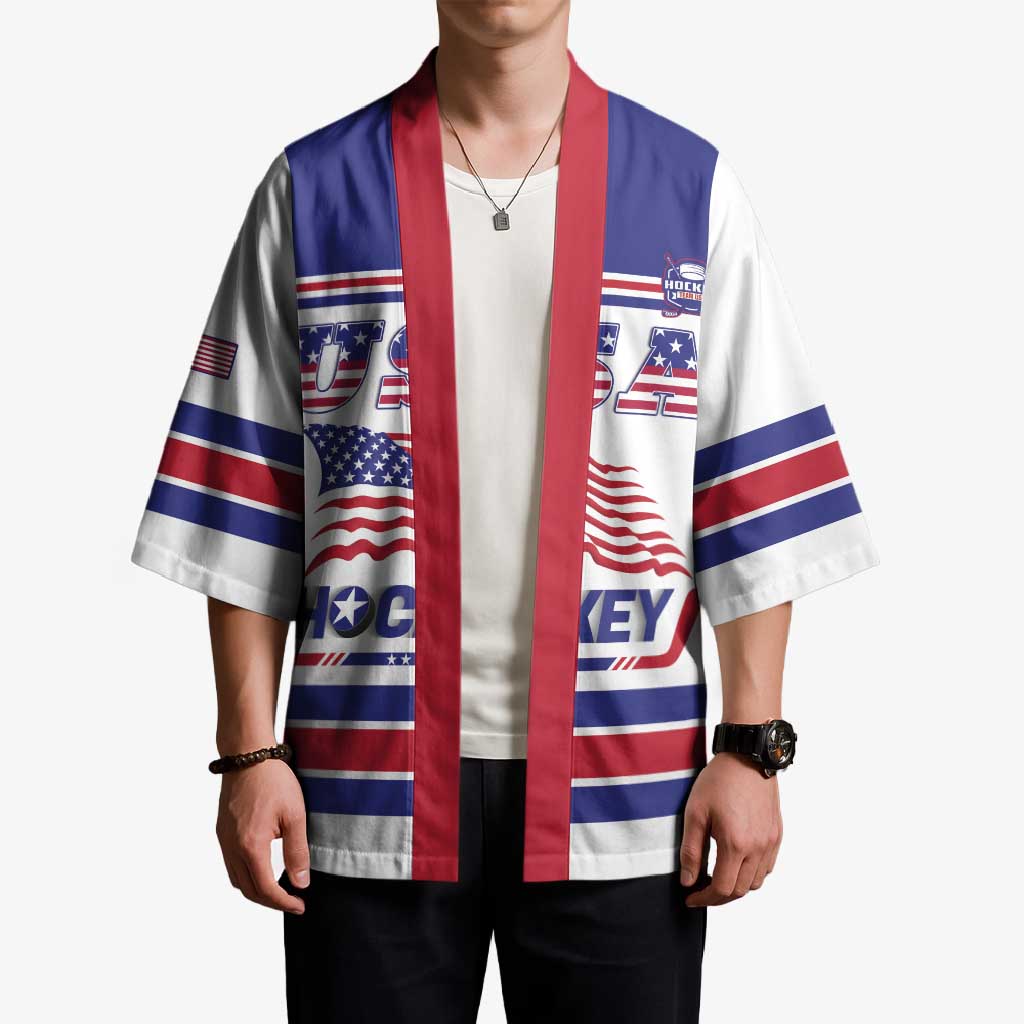 Custom USA Ice Hockey Kimono Old Glory On Ice