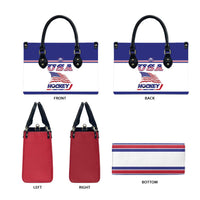 USA Ice Hockey Leather Bag Old Glory On Ice