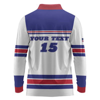 Custom USA Ice Hockey Long Sleeve Polo Shirt Old Glory On Ice