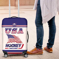 USA Ice Hockey Luggage Cover Old Glory On Ice