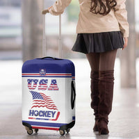 USA Ice Hockey Luggage Cover Old Glory On Ice
