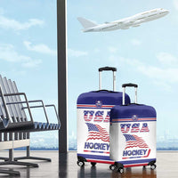 USA Ice Hockey Luggage Cover Old Glory On Ice