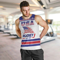 Custom USA Ice Hockey Men Tank Top Old Glory On Ice