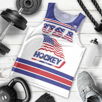 Custom USA Ice Hockey Men Tank Top Old Glory On Ice
