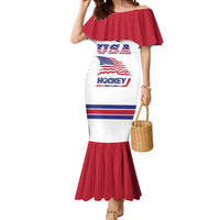 Custom USA Ice Hockey Mermaid Dress Old Glory On Ice