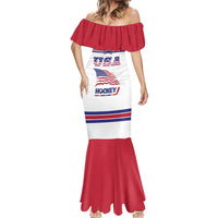 Custom USA Ice Hockey Mermaid Dress Old Glory On Ice