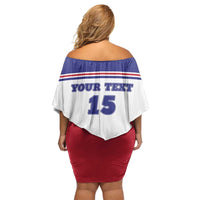 Custom USA Ice Hockey Off Shoulder Short Dress Old Glory On Ice
