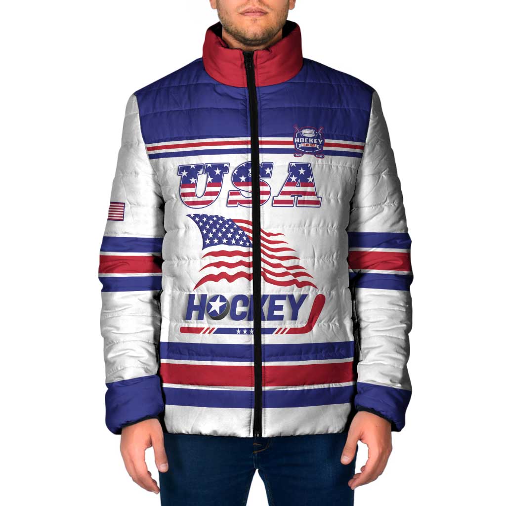 Custom USA Ice Hockey Padded Jacket Old Glory On Ice