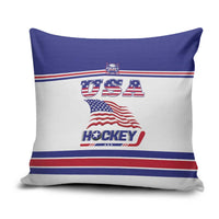 USA Ice Hockey Pillow Cover Old Glory On Ice