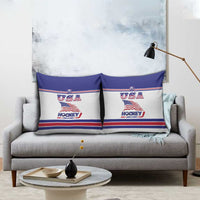 USA Ice Hockey Pillow Cover Old Glory On Ice