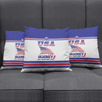 USA Ice Hockey Pillow Cover Old Glory On Ice