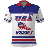 Custom USA Ice Hockey Polo Shirt Old Glory On Ice