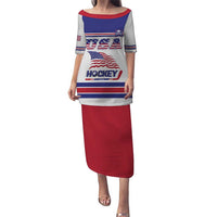 Custom USA Ice Hockey Puletasi Old Glory On Ice