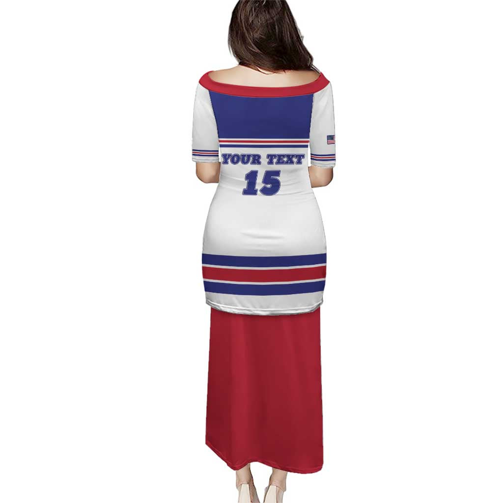 Custom USA Ice Hockey Puletasi Old Glory On Ice
