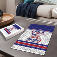 USA Ice Hockey Puzzle Old Glory On Ice
