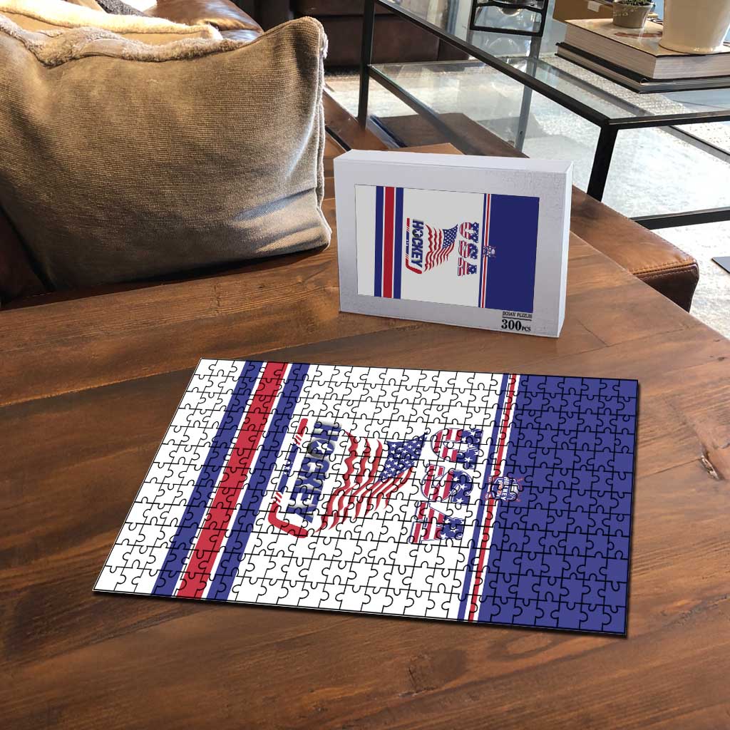 USA Ice Hockey Puzzle Old Glory On Ice
