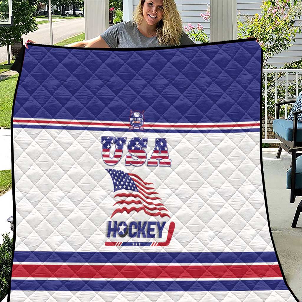 USA Ice Hockey Quilt Old Glory On Ice
