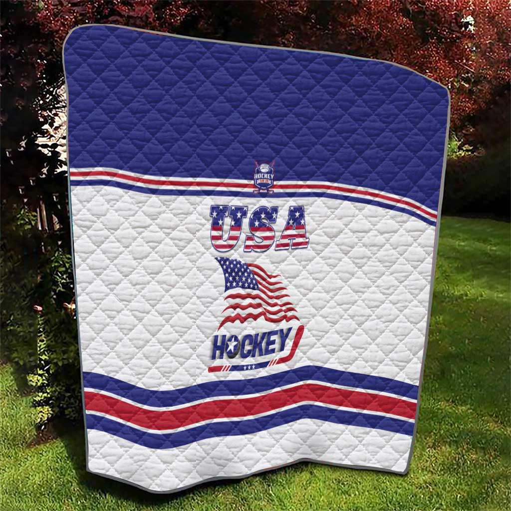 USA Ice Hockey Quilt Old Glory On Ice