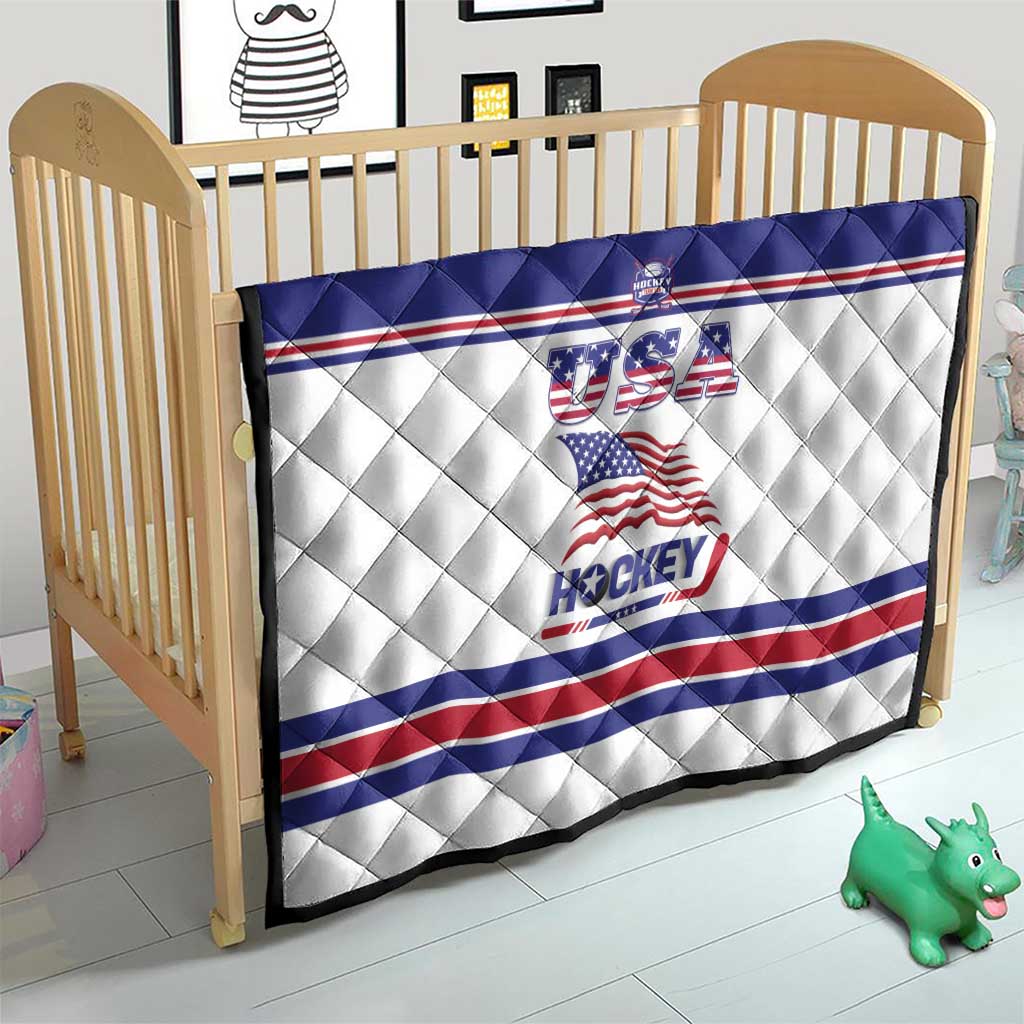 USA Ice Hockey Quilt Old Glory On Ice
