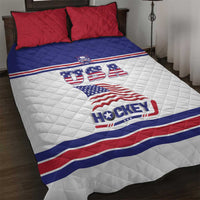 USA Ice Hockey Quilt Bed Set Old Glory On Ice
