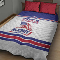 USA Ice Hockey Quilt Bed Set Old Glory On Ice