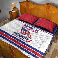 USA Ice Hockey Quilt Bed Set Old Glory On Ice