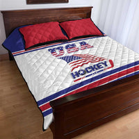 USA Ice Hockey Quilt Bed Set Old Glory On Ice