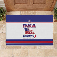 USA Ice Hockey Rubber Doormat Old Glory On Ice