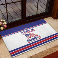 USA Ice Hockey Rubber Doormat Old Glory On Ice